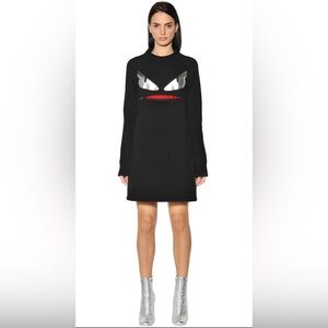 BNWT Fendi Peekaboo Monster Black Sweater Dress, sz IT42 (fits like US4/6)